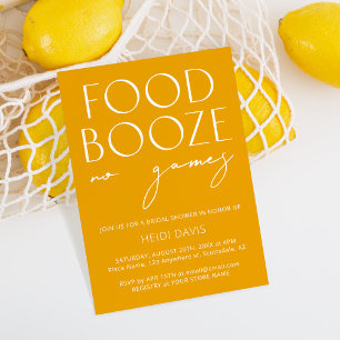 Funny Modern Minimal Yellow No Games Bridal Shower Invitation