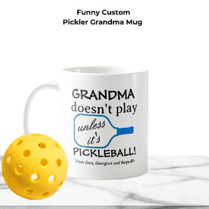 Funny Modern Pickleball Grandma Custom Typography Coffee Mug
