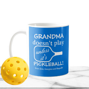 Funny Modern Pickleball Grandma White Typography Coffee Mug