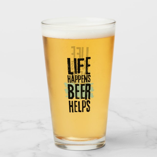 Funny Modern Pint Beer  Glass (Front Filled)