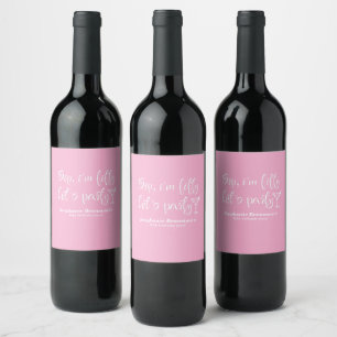 Funny Modern Sip I'm Fifty Woman's 50th Birthday Wine Label