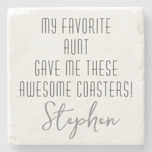 Funny Modern to Nephew from Aunt Customizable  Stone Coaster