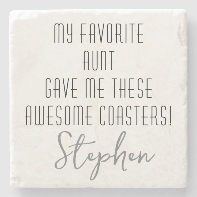 Funny Modern to Nephew from Aunt Customizable  Stone Coaster (Front)