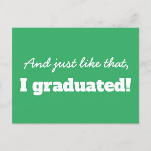 Funny Modern Typography Graduation Thank You Postcard