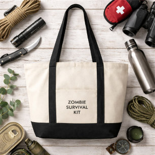Funny Modern Typography Minimalist Large Tote Bag