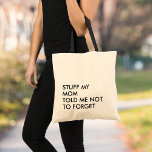 Funny Modern Typography Minimalist Tote Bag<br><div class="desc">This large tote bag is a stylish and functional accessory that combines the best of both worlds: fun and playful typography with a minimalist design that makes it versatile and easy to wear with any outfit and adds a touch of sophistication and elegance to the overall look. The typography design...</div>