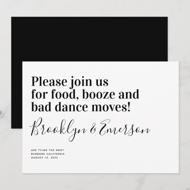 Funny Modern Typography Wedding Save The Date (Front/Back)
