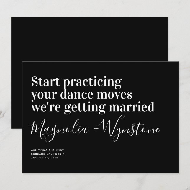 Funny Modern Typography Wedding Save The Date (Front/Back)