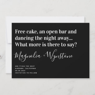 Funny Modern Typography Wedding Save The Date