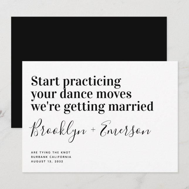 Funny Modern Typography Wedding Save The Date (Front/Back)