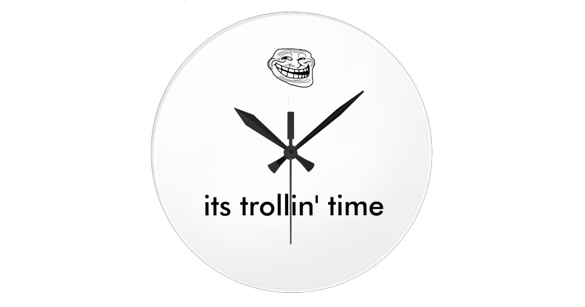 Funny Modetn Troll Face Meme Clock Zazzle Ca