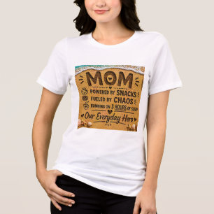 Funny Mom Beach Design – Powered by Snacks Fuelled Tri-Blend Shirt