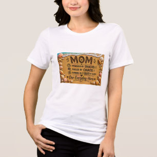 Funny Mom Beach Design – Powered by Snacks Fuelled Tri-Blend Shirt