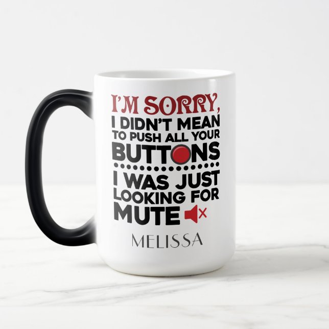 Funny Mom Birthday Personalized Gag Magic Mug (Left)