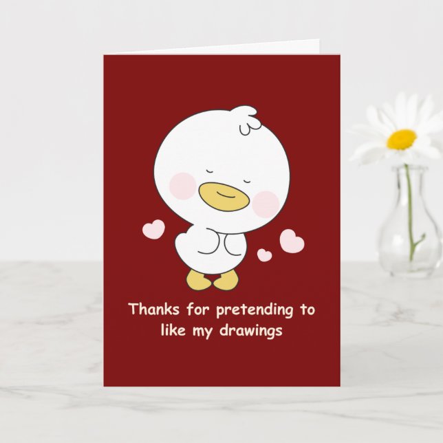 Funny Mom Card With Cute Duck  (Small Plant)