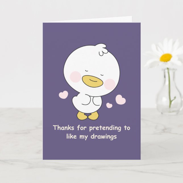 Funny Mom Card With Cute Duck  (Small Plant)