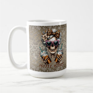 Funny Mom Coffee Addict Skull Skeleton Mug