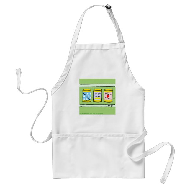 Funny Mom Dad And Baby Cartoon New Family Standard Apron (Front)