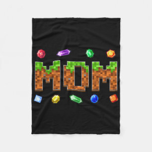 Funny Mom Dad Birthday Boy Kid Video Gamer Pixel  Fleece Blanket