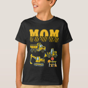 Funny Mom Dad Construction Excavator Kids Boy Fami T-Shirt