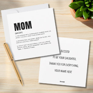 Funny Mom Definition Greeting Holiday Card