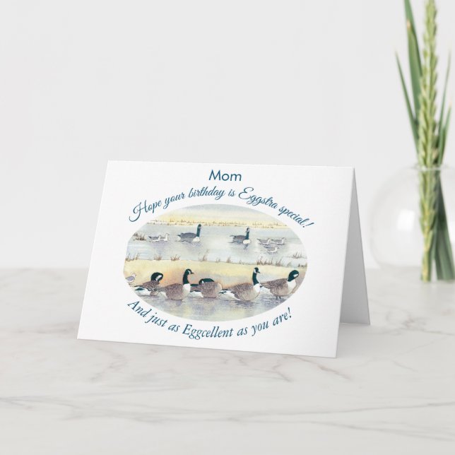 Funny Mom Eggstra Special Bird Art Birthday Card (Front)