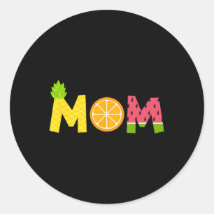 Funny Mom Fruitarian Lover Summer Mommy Fruit Slic Classic Round Sticker