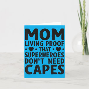 Funny Mom Hero Mothers Day Quote Cute Mom Birthday Card