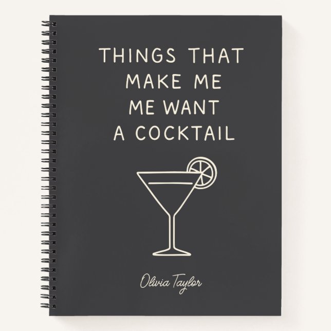 Funny Mom Life Drinking Adulting Humour Name Notebook (Front)