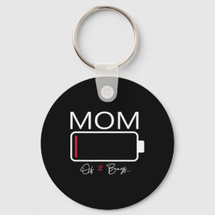 Funny Mom Of 2 Boys From Son Mothers Day Birthday  Keychain