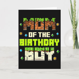 Funny Mom Of The Birthday Boy Video Gamer Pixel Bd Card
