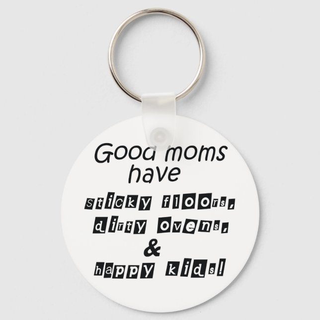 Funny mom quotes gifts parenting humour keychains (Front)