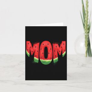 Funny Mom Watermelon Summer Fruit Family Matching Card