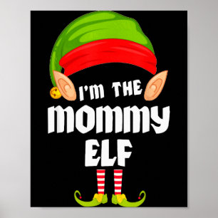 Funny Mommy Elf Matching Family Group Pj Christmas Poster