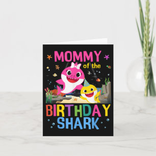 Funny Mommy Of The Birthday Family Shark Kids Birt Card