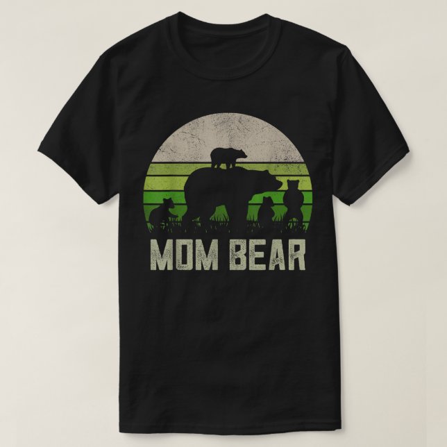 Funny Mommy Shirt From Son Daughter, 4 Cubs Mom Be (Design Front)