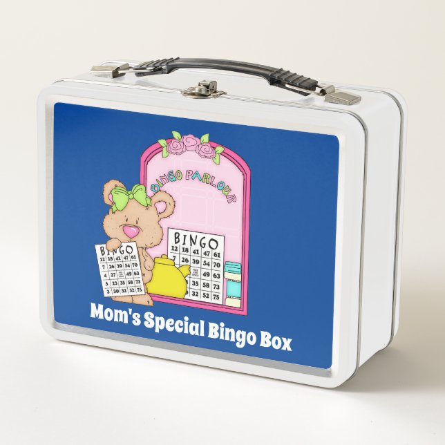Funny Mom's Bingo add name message Metal Lunch Box (Front)