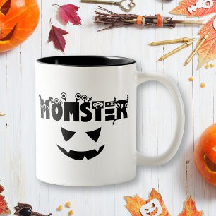 Funny Momster Halloween Mom Two-Tone Coffee Mug