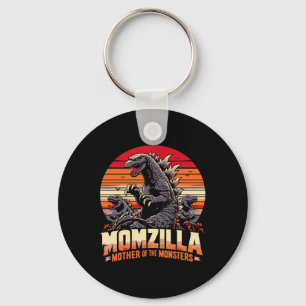 Funny Momzilla Mother Of Monsters Retro Birthday M Keychain