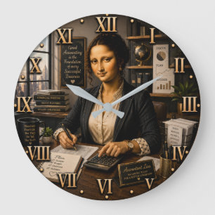 Funny Mona Lisa Accountant Office Decor  Large Clock