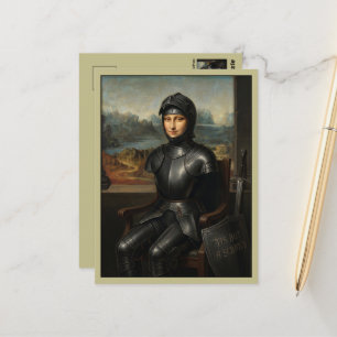 Funny Mona Lisa Black Knight Postcard