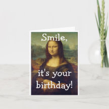 Funny Mona Lisa Carte d'anniversaire