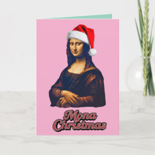 Funny Mona Lisa Christmas Card