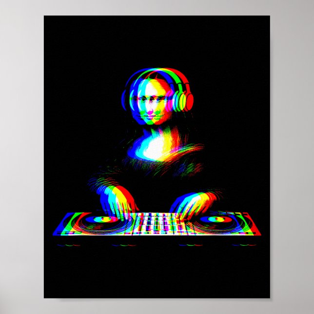 Funny Mona Lisa Dj Varwave Techno Rave Edm Music P Poster (Front)