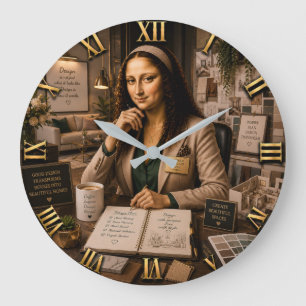 Funny Mona Lisa Interior Designer Home Decor Large Clock