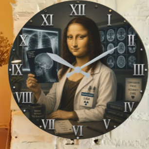 Funny Mona Lisa Radiologist Radiology Office Decor Large Clock
