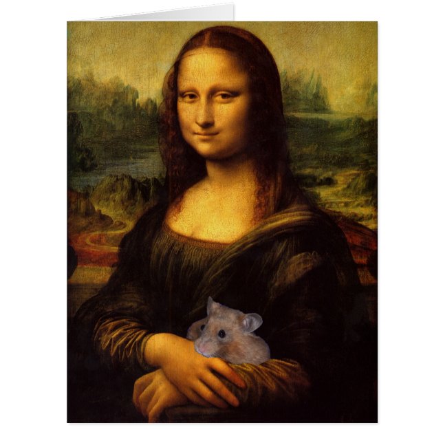 Funny Mona Lisa With Sweet Hamster (Front)