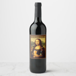 Funny Mona Lisa with Wine Book Club Label