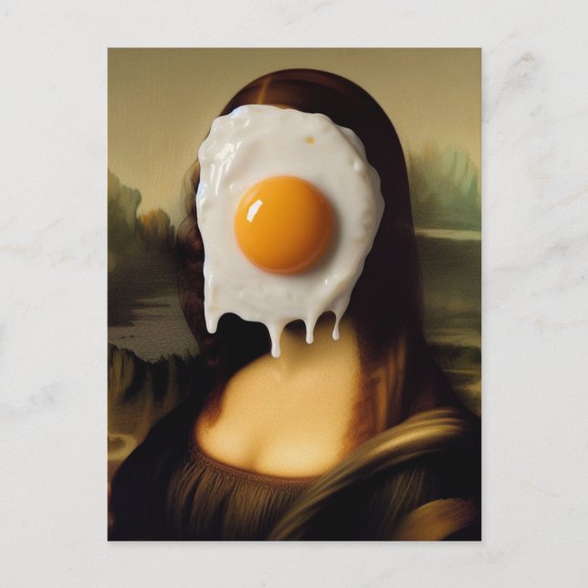 Funny Mona With Egg on Her Face Postcard (Front)