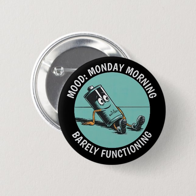 Funny Monday 2 Inch Round Button (Front & Back)